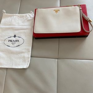 Prada Saffiano wristlet